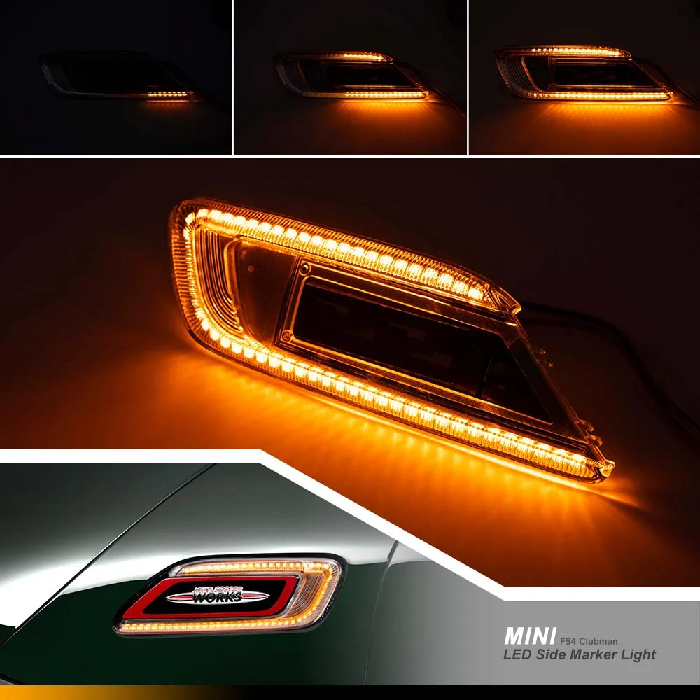 Sequential Led Side Marker Blinker Repeater Light For Mini Cooper And S F54 Clubman 2016-2021 Amber Turn Signal Indicator Lamps