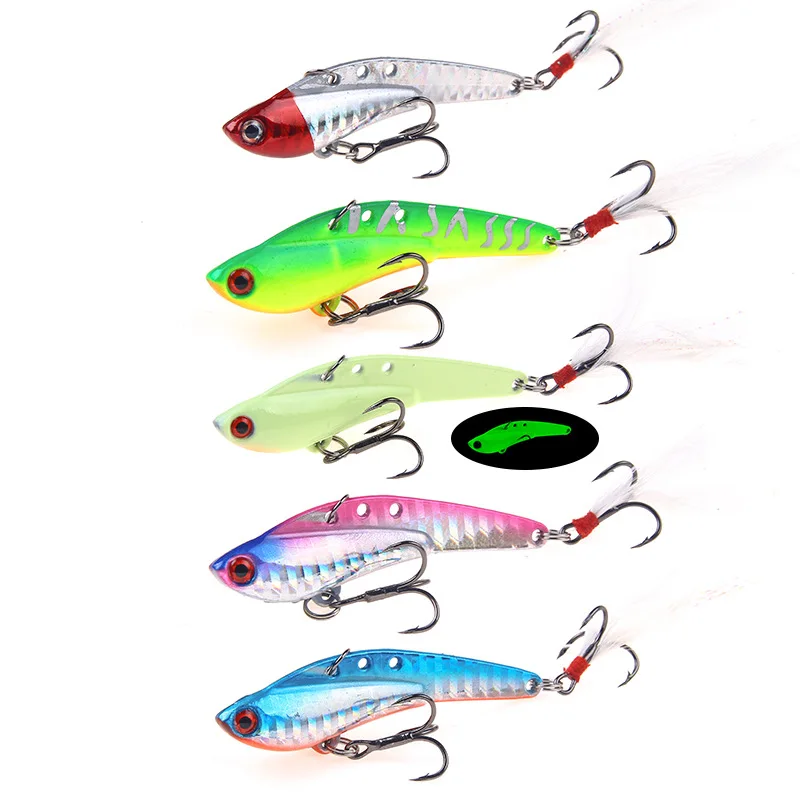 1 PCS Metal Lure Vibration Blade VIB Dragon Tooth Blood Trough Hook Vib Fishing Tackle Crankbait Sinking Vibrations Hard Bait