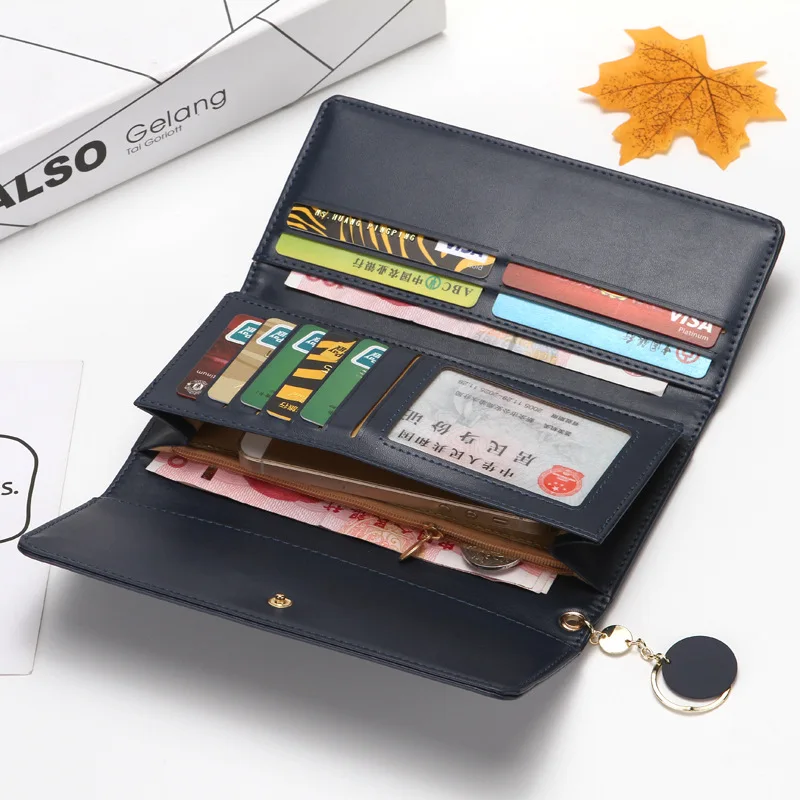 Fashion Women Wallets Brand Designer Long Tri-fold Purse High Quality PU Leather Female Clutch Card Holder Cartera Mujer