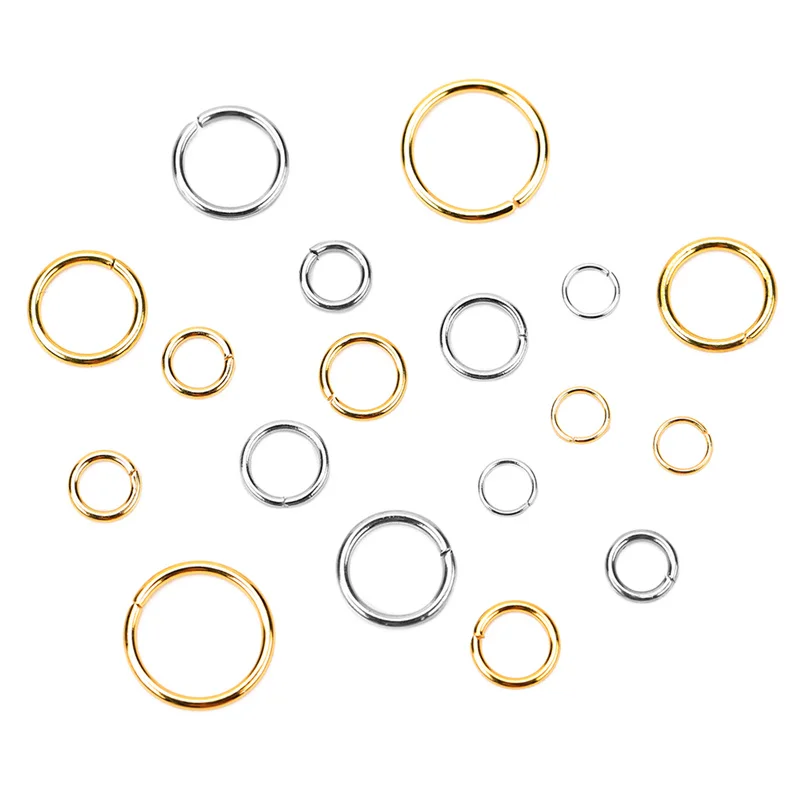 50/100pcs Never Fade PVD Stainless Steel Open Jump Rings 4/5/6/8mm Split Rings Connectors Necklace Bracelet Jewelry Accessories