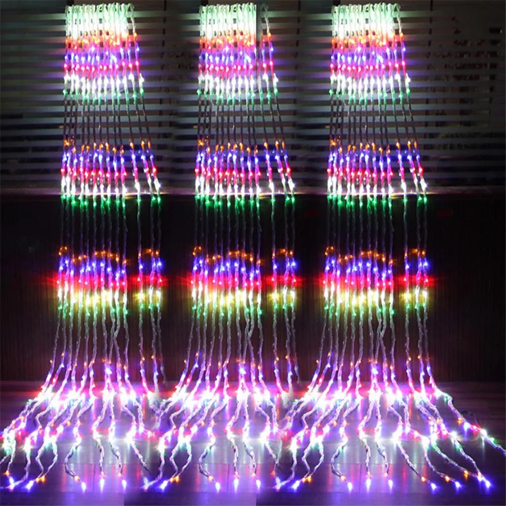 6*3M Christmas LED Waterfall Meteor Shower Rain String Light Festoon Holiday Decorative Lights for Home Garland Curtain Ramadan