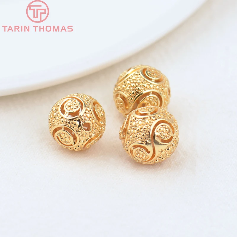 (340) 10.8MM Hole 1.2MM 24K Gold Color Plated Brass Hollow Spacer Beads High Quality Diy Jewelry Accessories Wholesales