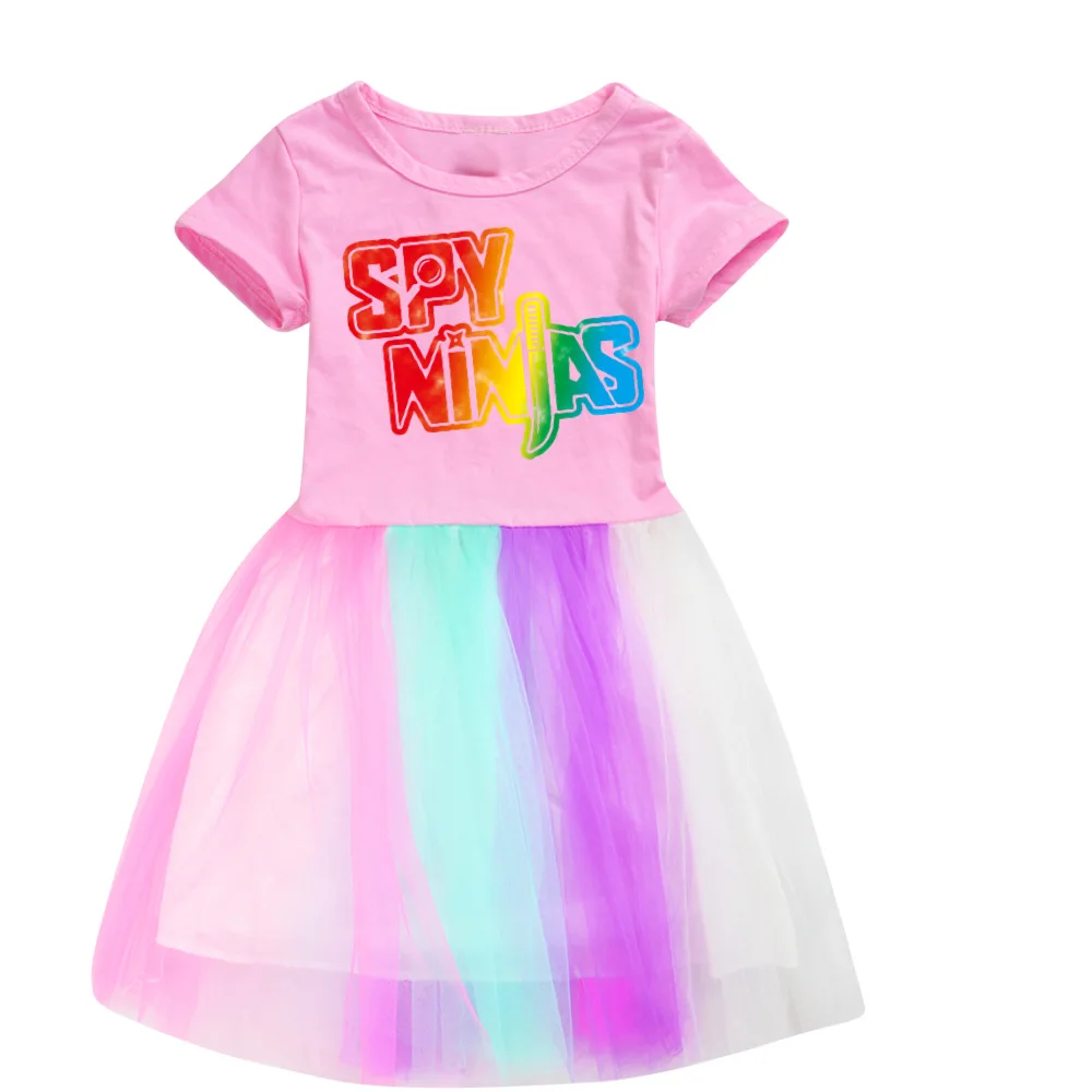 SPY NINJA Girls Clothes New Summer Princess Dresses short Sleeve Kids Dress Cartoon Party Girls Dresses Children Clothing 3-14Y