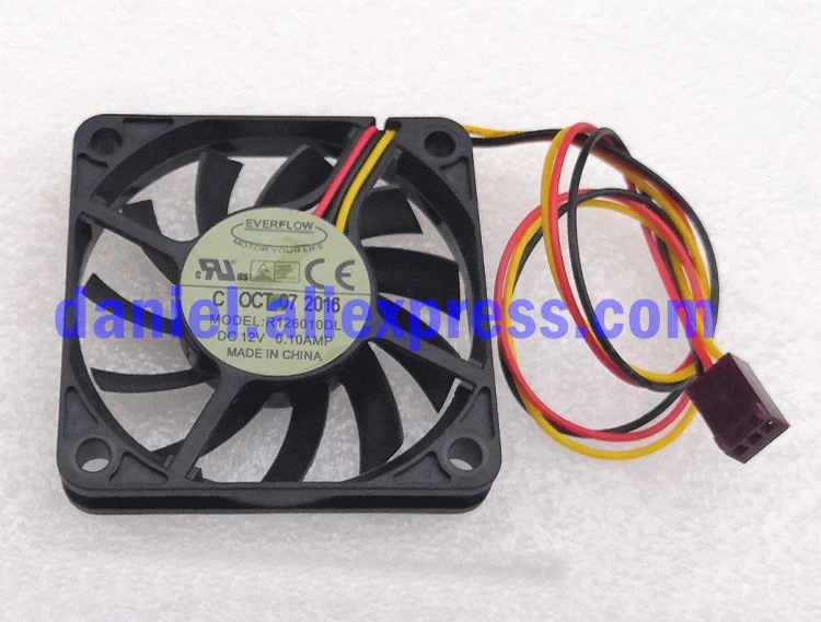 

Оригинальный Everflow R126010BH 12 В 0,20 А 6010 3-проводной вентилятор для измерения скорости шарика