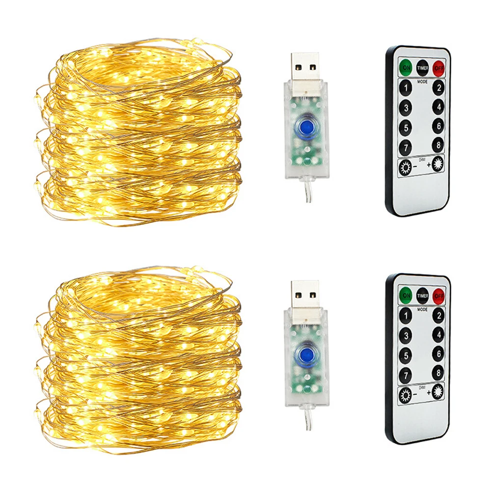 Imagem -03 - Controle Remoto Led Fairy Lights Usb Operated Waterproof String Lights Outdoor For Wedding Christmas Party Decoration