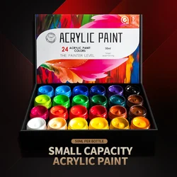 Ensemble de peintures acryliques professionnelles, dessin d'artiste, pigment de peinture, peint à la main, vêtements de peinture murale, 12 couleurs, 18/24 couleurs, 50ml