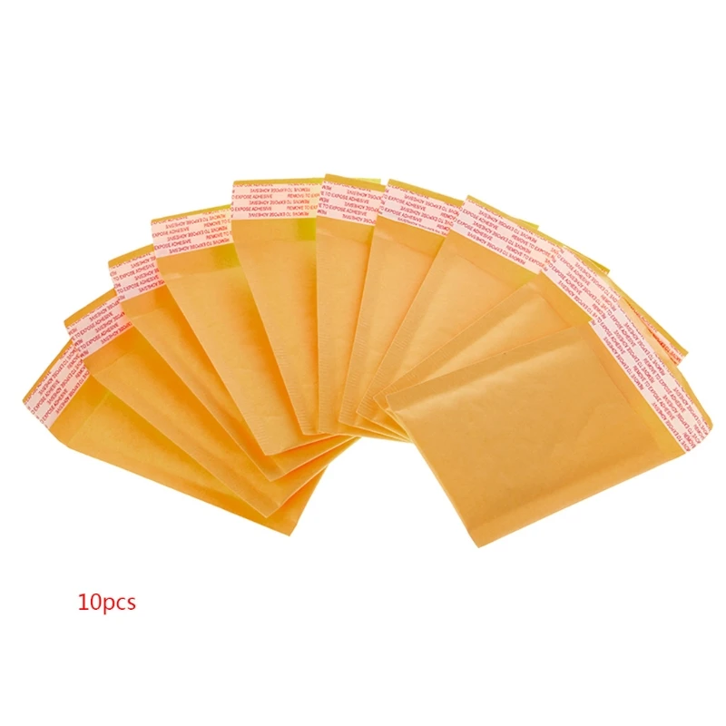 10 pçs kraft bolha mailers amarelo acolchoado sacos envio papel envelopes dropship