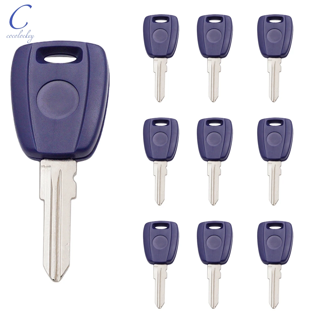 Cocolockey Car Transponder Chip Key Shell, No Chip, Fiat Bravo Punto Ducato, 03/Scudo Key, Blank, GT15, Uncut Blade, 10Pcs, Lot