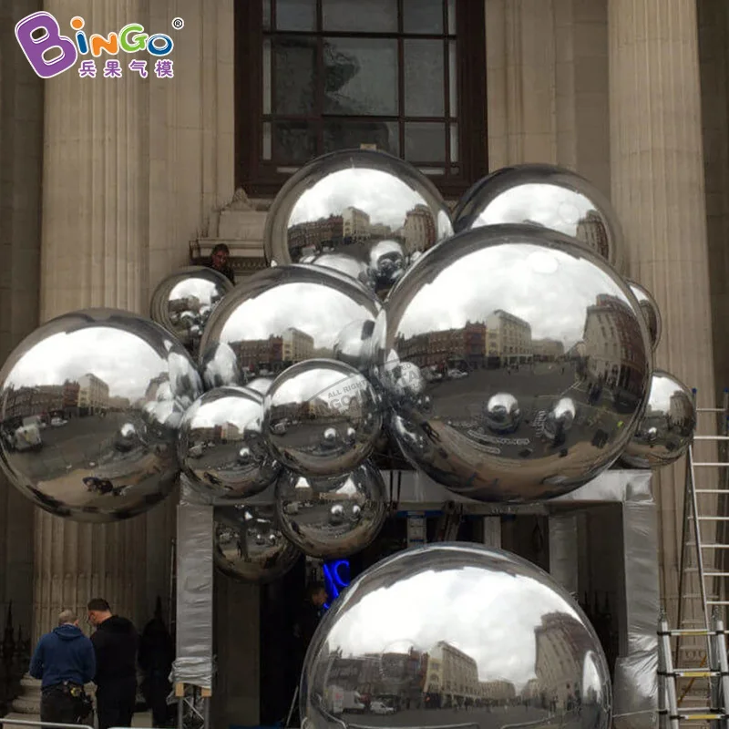 0.5-3Mเส้นผ่านศูนย์กลางInflatable Mirror Ball Air-Blownปิดผนึกเงินลูกโป่งสะท้อนแสงของเล่นสําหรับกิจกรรม/ปาร์ตี้ตกแต่ง