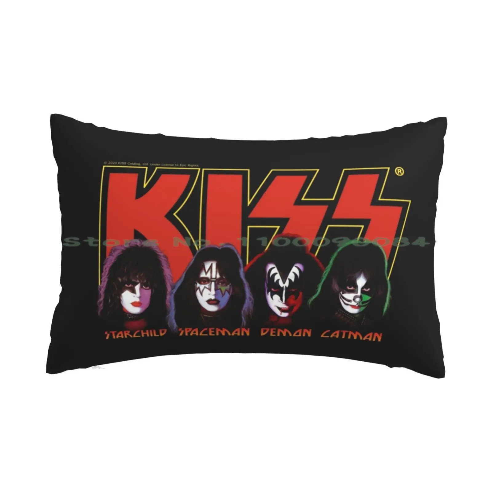 Kiss Band Logo With Members Pillow Case 20x30 50*75 Sofa Bedroom Barbarian Conan Gray D20 Dnd And Fantasy Pathfinder Rpg