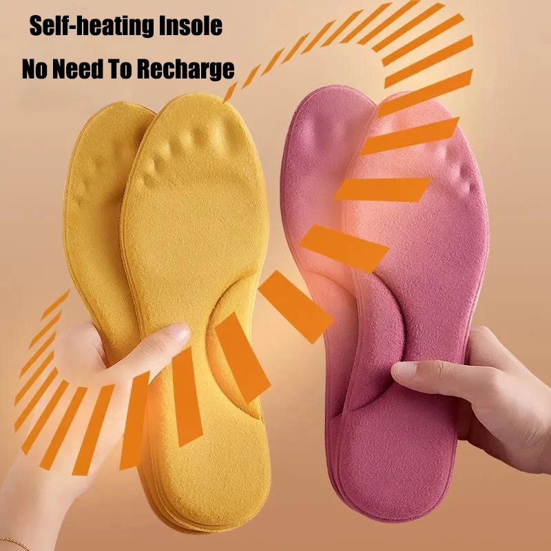 Self Heated Thermal Insoles for Feet Warm Memory Foam Arch Support Insoles for Women Winter Sports Shoes Self-heating Shoe Pads