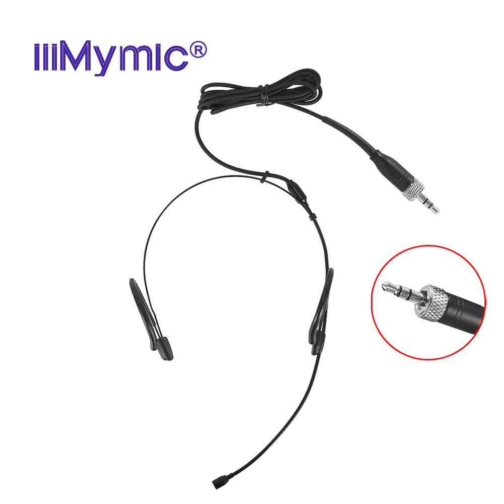 

iiiMymic Black 3.5mm Plug Headset For Sennheiser Wireless Body-Pack Transmitter Headworn Microphone Screw Locking Plastic Box