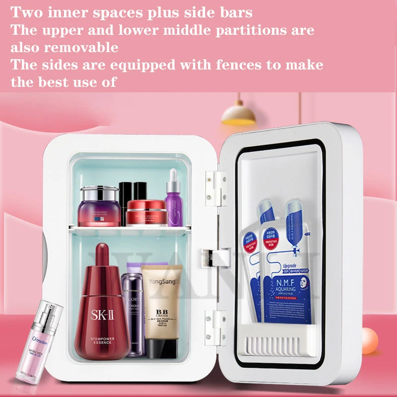 PD-8 Mini Fridge Frigobar 8LPortable Refrigerator For Cosmetics Small Fridge Skincare Fridge Car Beauty Makeup Freezer Refrigera