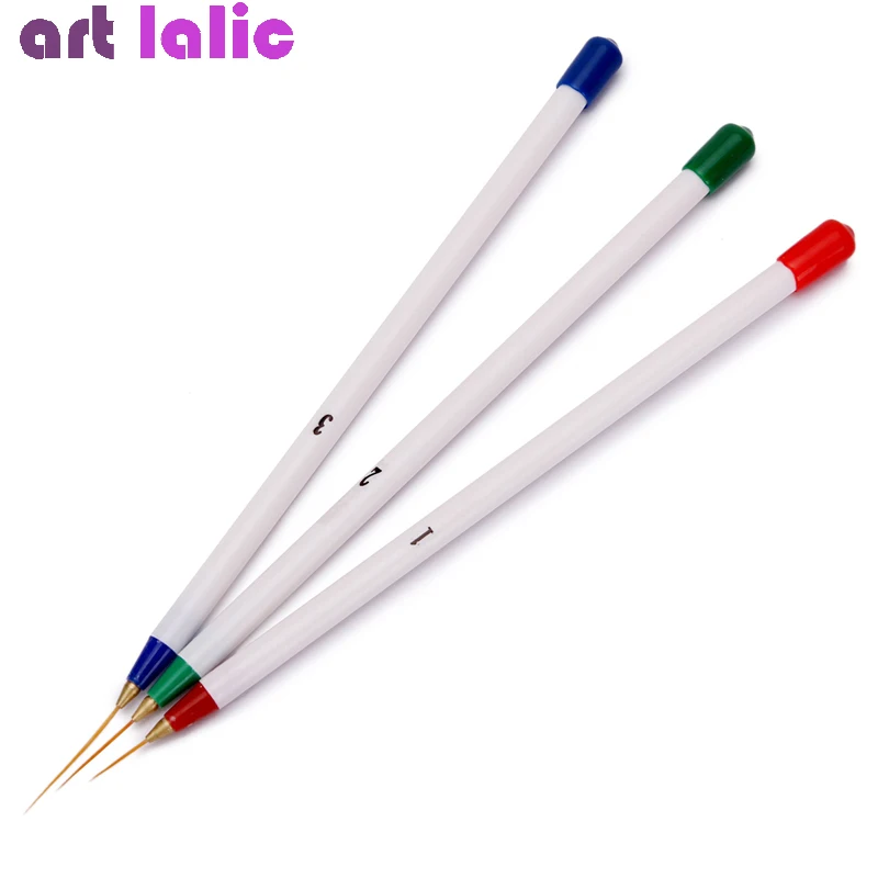 Nail Art Tips Tools, Polish Pen Brush, Drawing Stripe Liner, Dotting DIY Decorations, 3Pcs