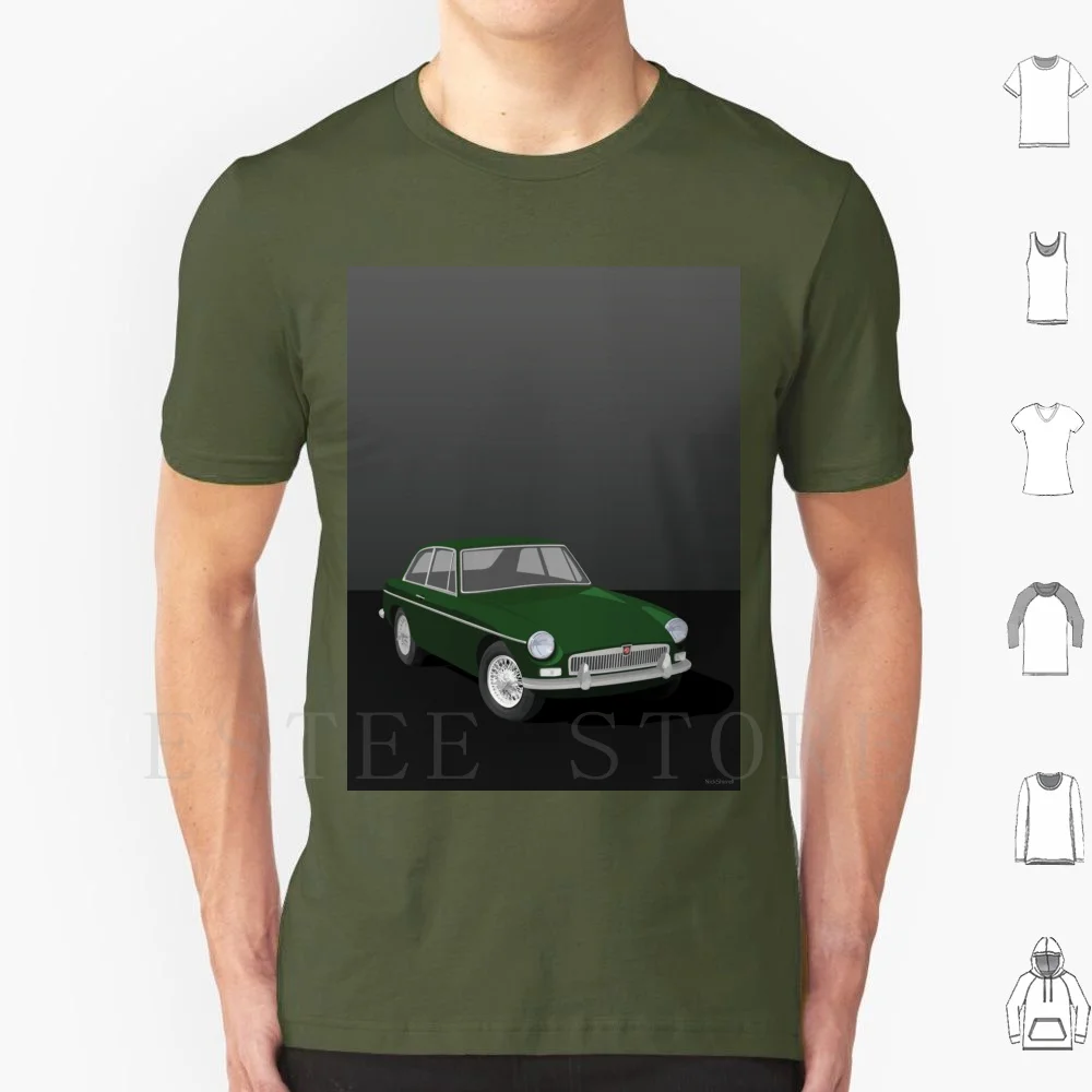 Póster gráfico Mgb Gt-Camiseta verde con estampado de algodón Mgb Midget Mga Mg Sprite Austin Maxi Healey Tvr Lotus Mini Cooper Classic