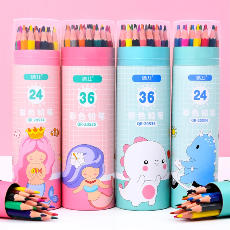 High Quality 12 Color 24 Color 36 Color Children's Color Pencil Set Drawing Painting Stationery Art Color Pencil School Supplies