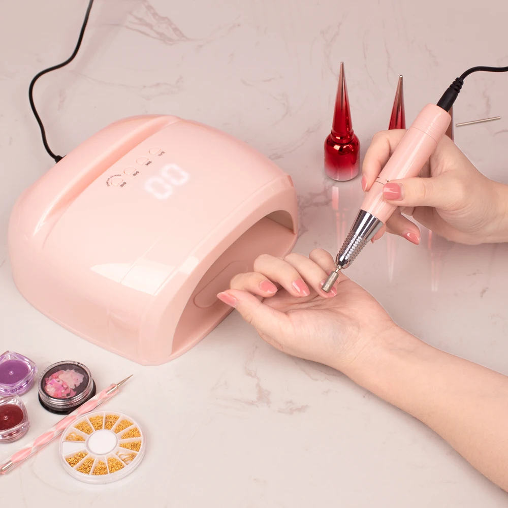 Professionele Manicure 2 In 1 Led Uv Licht Pedicure 78W Draagbare Draadloze Curing Gel Nagels Droger Lamp Met Usb poort