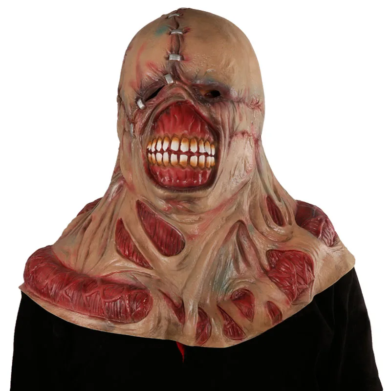 Halloween Zombie Mask Scary Tyrant Horror Mask Cosplay Nemesis Costume Props Horror Movie Latex Masks