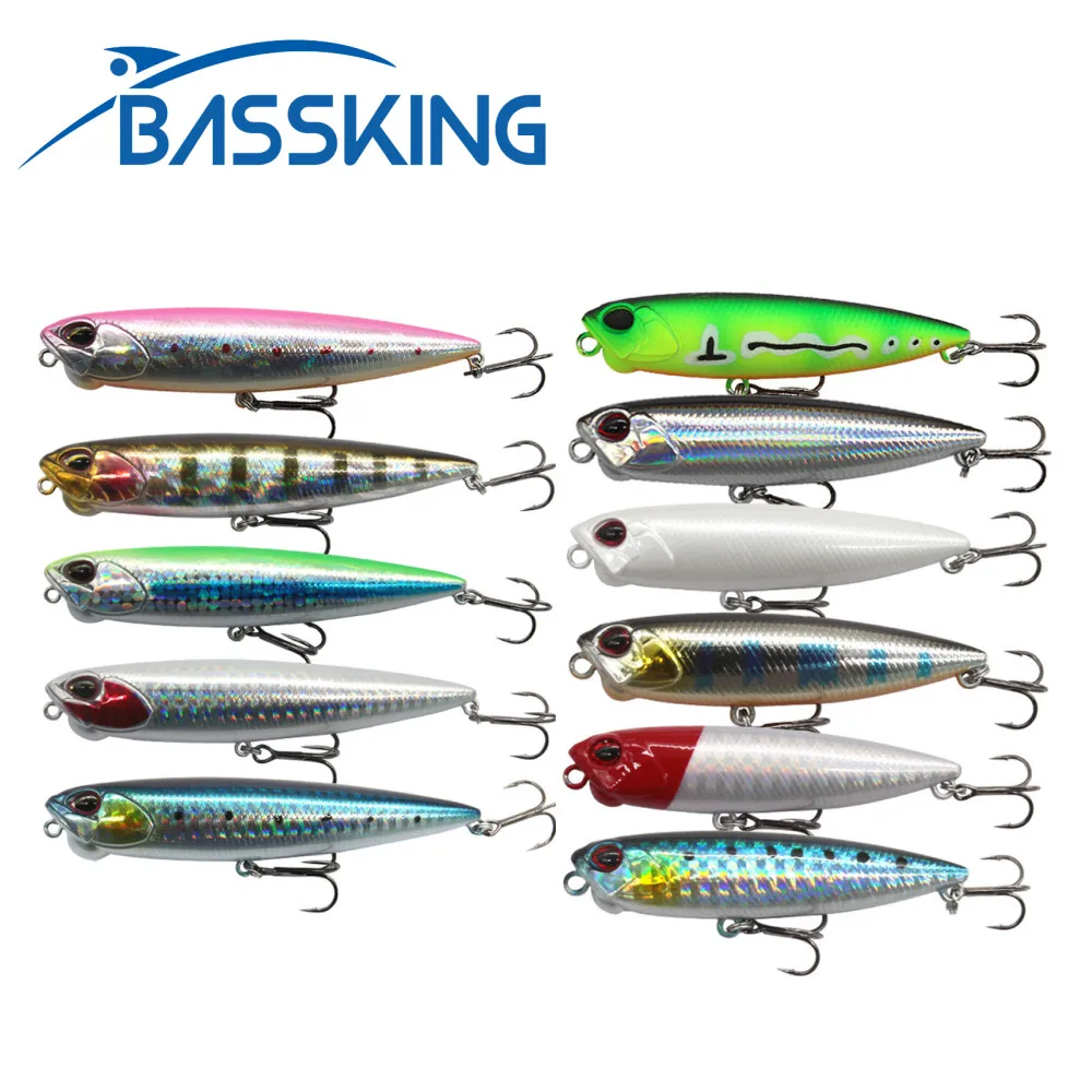 

BASSKING-Pencil Topwater Lure, Artificial Bait, Swim Crankbait, Whopper Plopper, Trolling, Walk the Dog, 65mm, 5.5G, 100mm, 14g