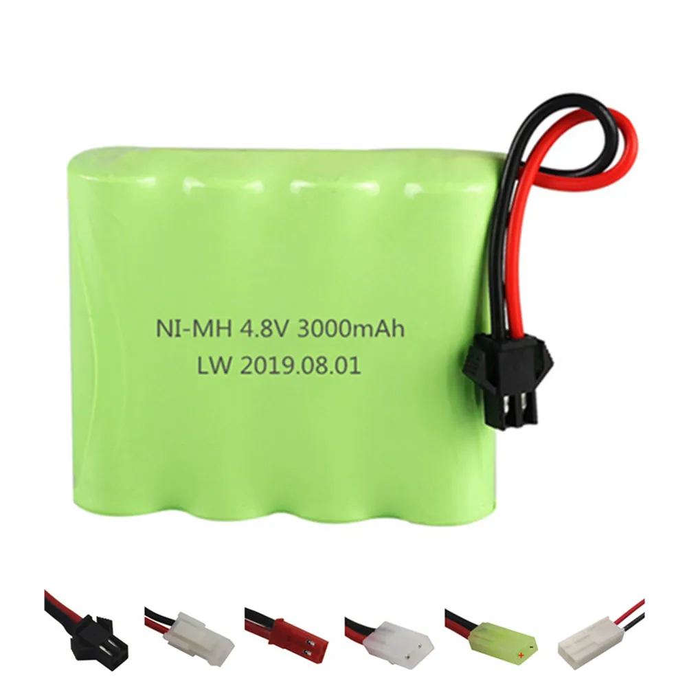 NIMH 4.8v 3000mAh Battery For Rc toys Cars Tanks Robots Boats Guns Ni-MH 4.8v 2400mAh Rechargeable Battery Pack 1pcs