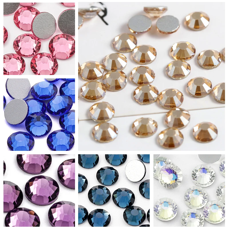 Astrobox New SS3-SS30 Flat Back Round Rhinestone Many Colors Glass Crystal Diamond стразы Loose Beads DIY Clothing & Accessories