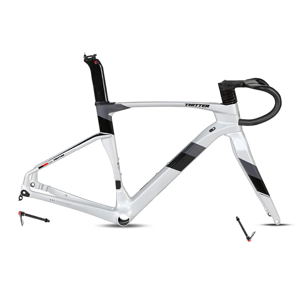 

TWITTER-Carbon Fiber Road Bike Frame, Disc Brake, 700C Barrel Pumping, 12*142mm Carbon T900 XC-Racing EPS, Inner Cable Frames