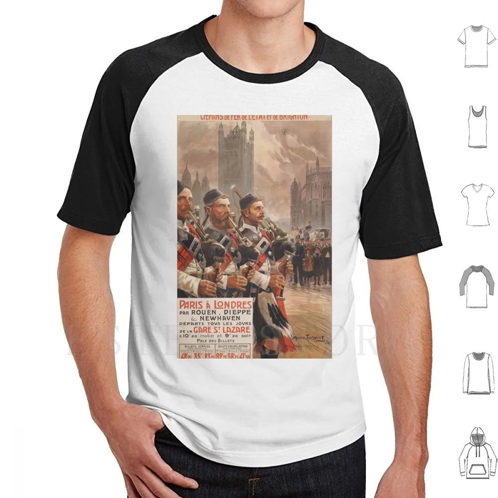 Toussaint-Paris À Londres , 1907 , French Travel Poster T Shirt Men Cotton 6xl Art Art Art Art Artwork Art Design Art Designer