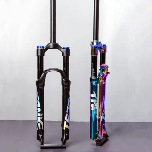 MTB 에어 서스펜션 포크, QR 퀵 릴리스, 산악 자전거 오일 및 가스 포크, 다채로운 자전거 포크, 27.5er, 29 인치, 100x9mm