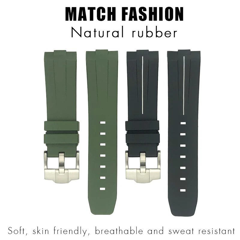 Rubber Watchband 23mm 22mm 24mm Watch Strap Fit for Tudor Heritage Black Bay Bronze Pelagos Black Red Waterproof Sport Bracelets