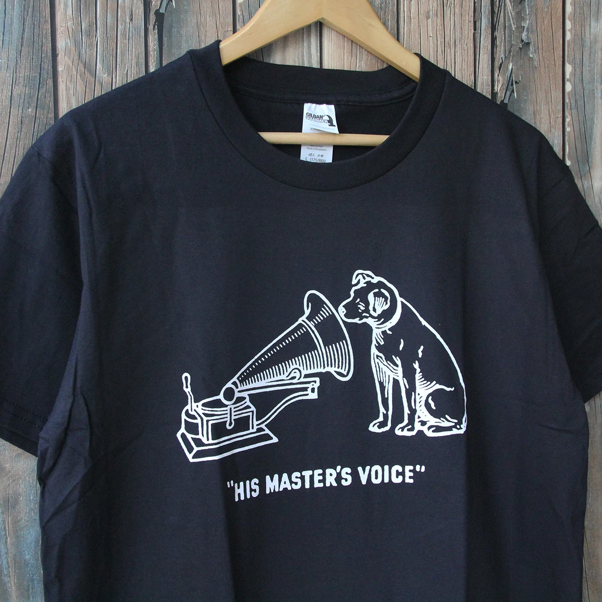 His Master's Voice T-Shirt RCA Victor Dog Vinyl LP Men Tee Cotten Tshirts