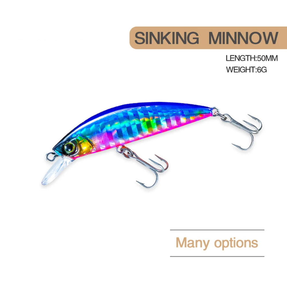 5cm 6g Fishing Lure Hardcore LG Heavy Minnow 50S Wobbler Long Cast Sinking Trolling Jerkbait Swimbait Artificial Bait Bass Bait