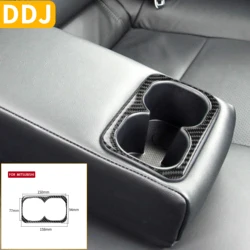 For Mitsubishi Lancer EVO X MR 2008-2015 Rear Seats Cup Holder Armrest Frame Carbon Fiber Sticker Trim Vehicle Car Accessories