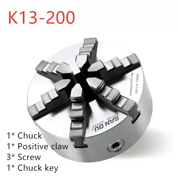 SAN OU K13 Series(Single Positive Claw) K13-200 Self-centering Six Slope Jaws Chuck