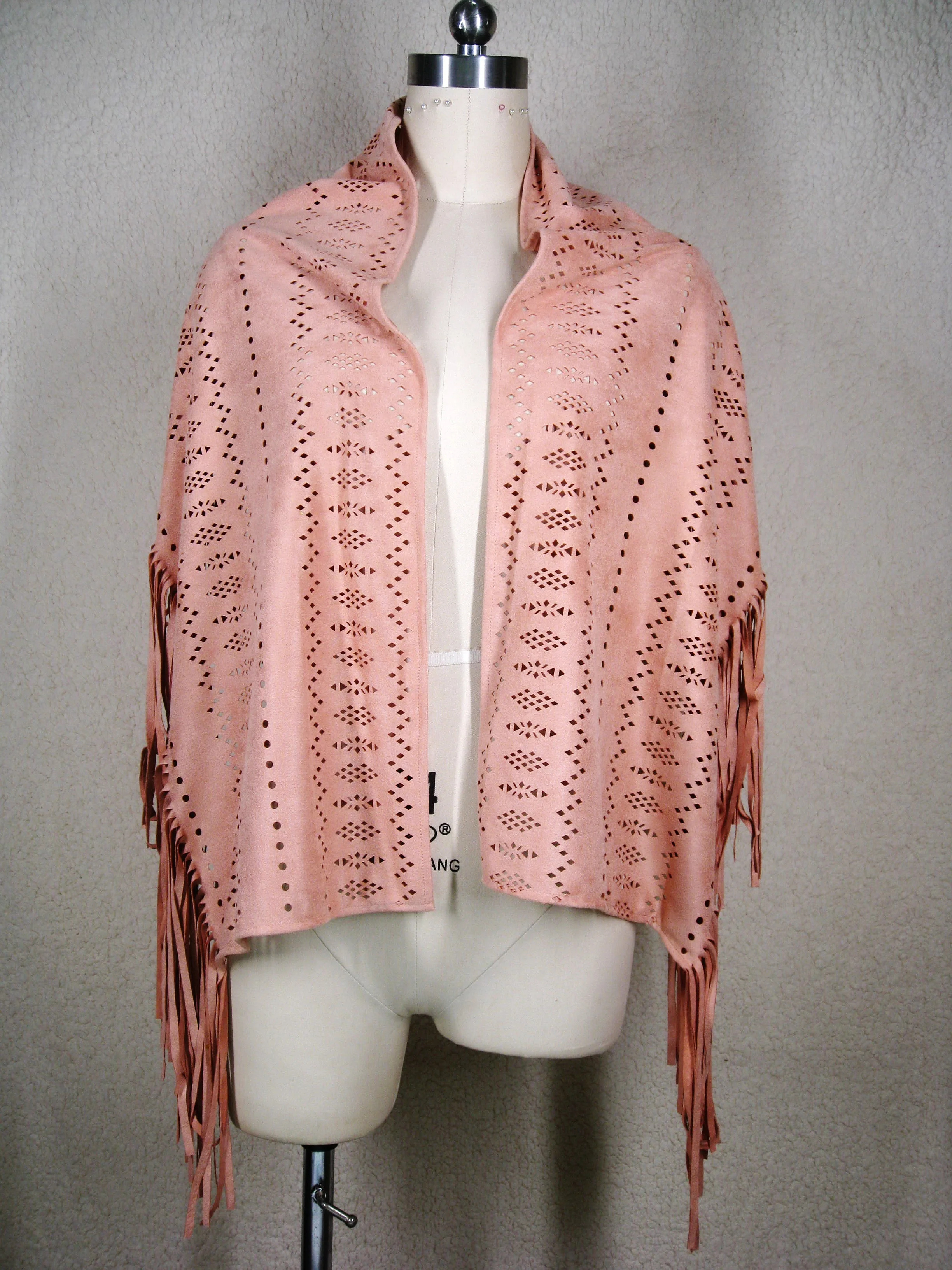 2019 H80&S90 Spring autumn Women big sexy hot hollow shawl seaside Tassel scarf faux suede fringed scarf Fashion Pashmina lady