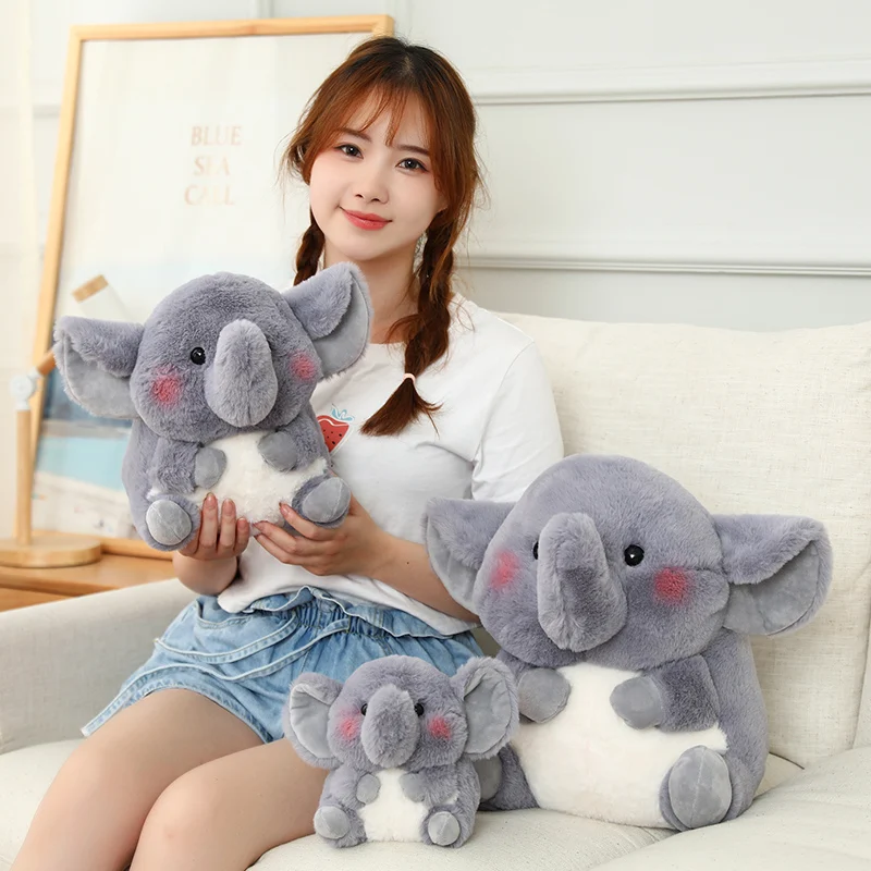 18-40cm Ball Shape Animals Stuffed Cartoon Bunny Pink Pig Monkey Elephant Penguin Hug Cuddly Plushies Toys Ferry Plush Soft Doll