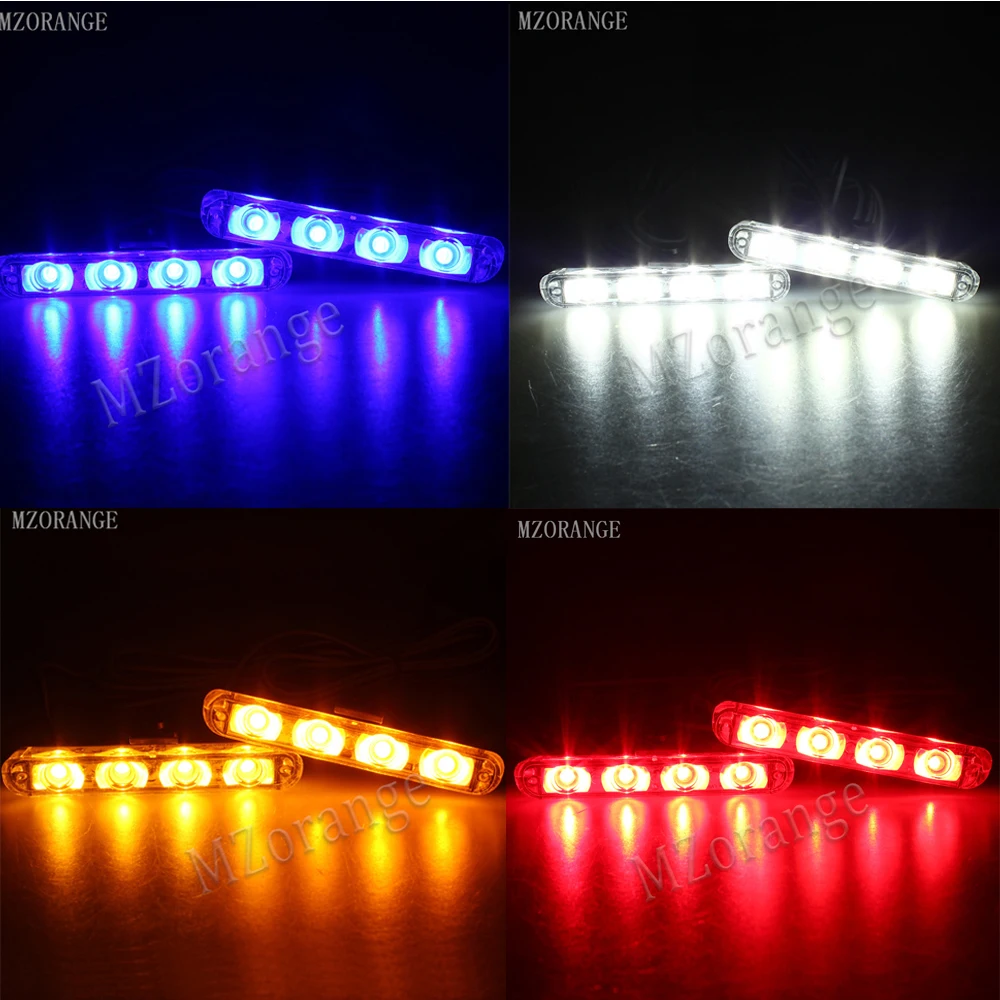 2x4 LED Car Truck FSO Flashing Firemen Automobiles Strobe Warning Police Light Ambulance Emergency Flasher DRL Car Accessories