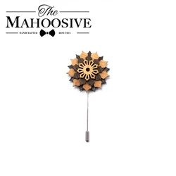 Wood brooch jewelry flowers Lapel Pins Wooden flower for wedding pearls Brooches Jewelry for men women