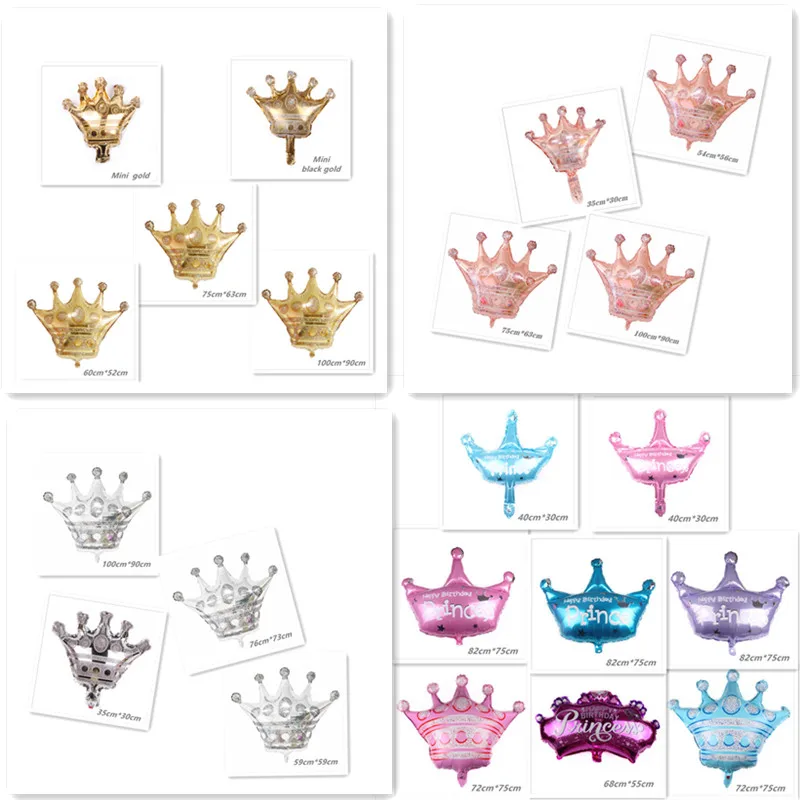 Wedding Decoration Boys and Girls Birthday Party Anniversary Daily Necessities Multicolor Crown Aluminum Film Balloon