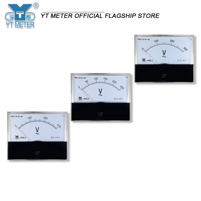 44l1-v AC voltmeter ac10v 15V 20V 30V 50V 100V 150V 250V 300V 450V 500V 600V 750V pointer voltmeter 80 * 100mm to measure single