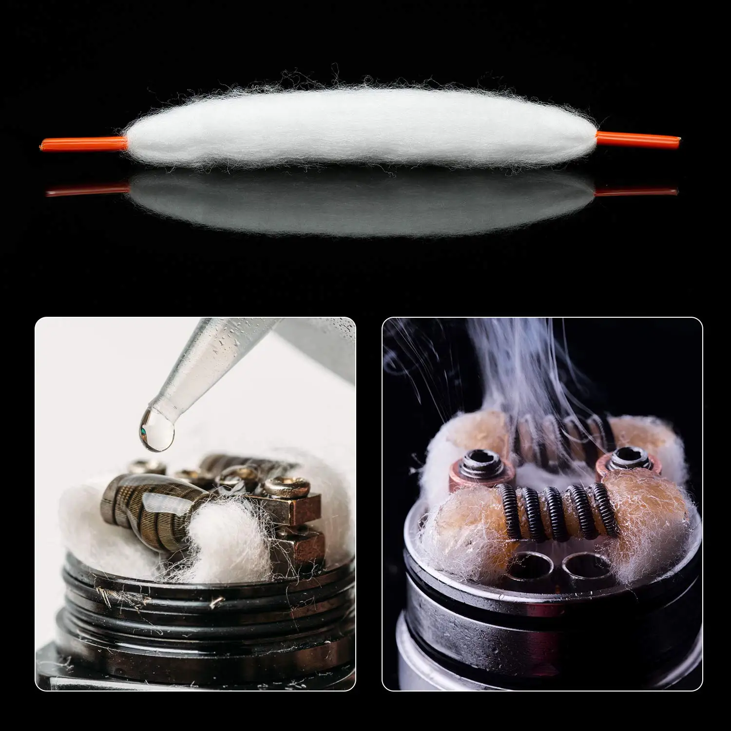 Cordón de algodón orgánico precargado con Material absorbente para cigarrillo electrónico bacon, bobina atomizadora RTA RDA RBA, 20 unidades