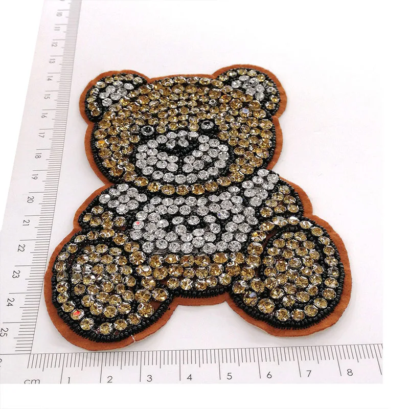 Hand-Made Nail Bead Cartoon Drill Bear Clothing Cloth Paste For Shoes, Hats, Bags, Decorative Products, Hand-Sewn Cloth Patch