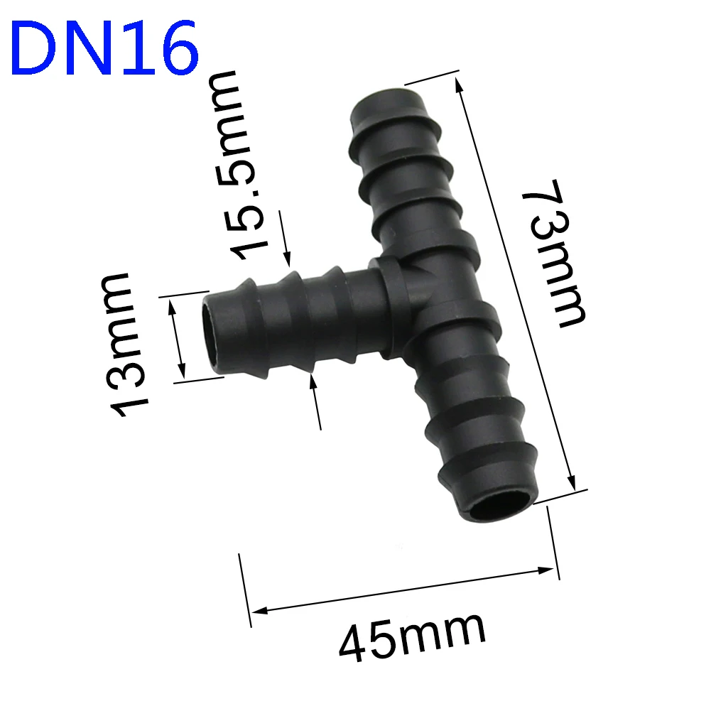 Tee barb DN16/DN20 Pipe Garden Irrigation Connection Joints Agriculture Lawn Garden Fruits Irrigation Systems Hose Coupling