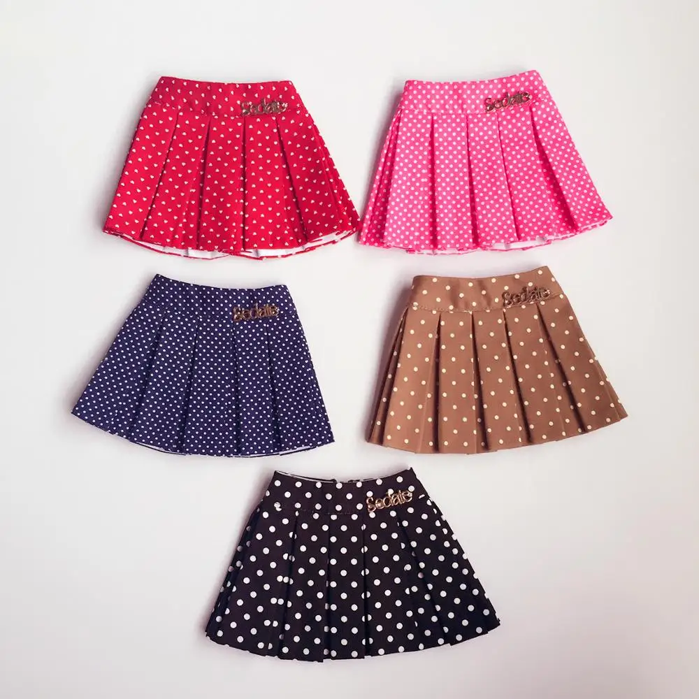 

BJD Doll Clothes Pleated skirt miniskirt short wave point Red Black Khaki DDM/DDL 1/3 1/4 1/6 Doll Accessories