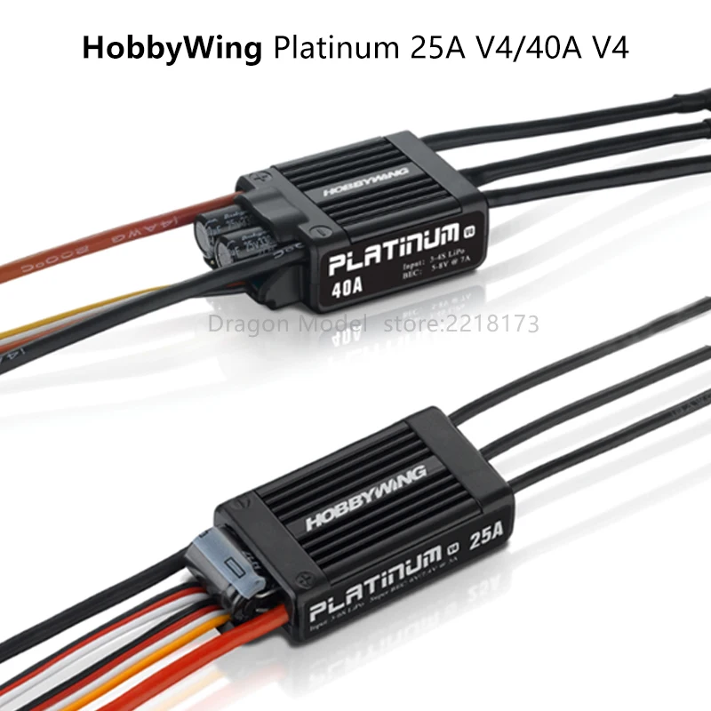 Hobbywing Platinum 25A 40A V4 Brushless Electronic Speed controller ESC for RC Drone Heli FPV Multi-Rotor