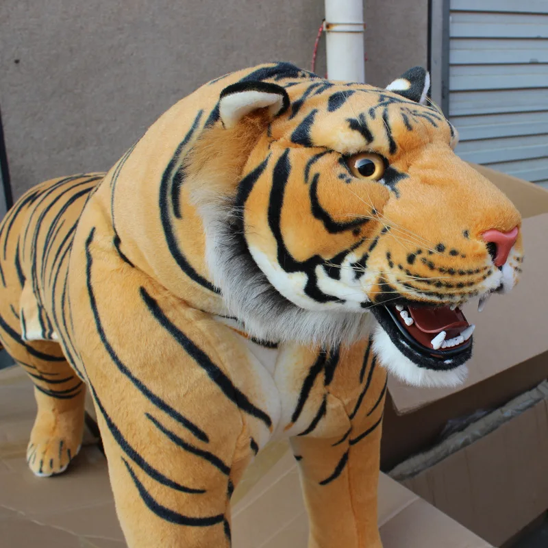 high simulation large animal plush toy standing tiger lion leopard birthday gift teaching photography props home showroom deco