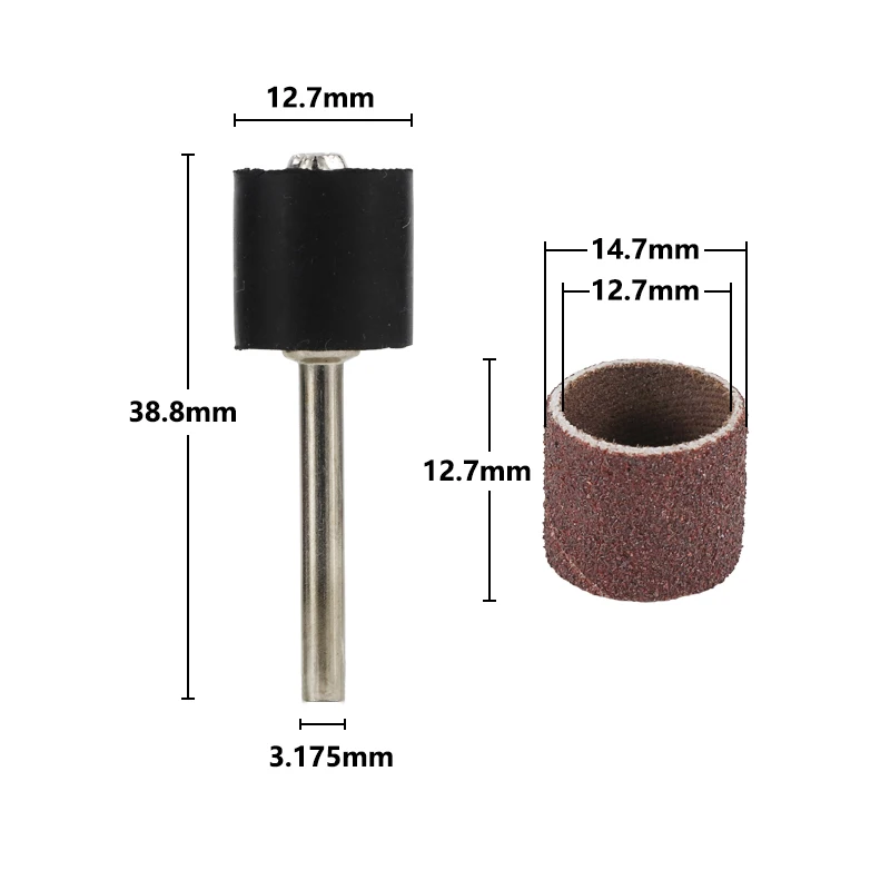 12.7/6.35mm Sanding Drum Kit Grit #80 #120 #180 Sanding Band for Dremel Sleeves For Electric Mini Angle Grinder Sanding Mandrels