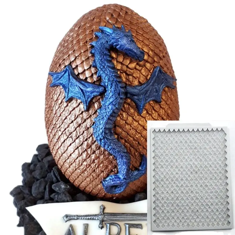 Dragon Scales Mould Silicone Mold Fondant Cake Decorating Tool Gumpaste Sugarcraft Chocolate Forms Bakeware K409