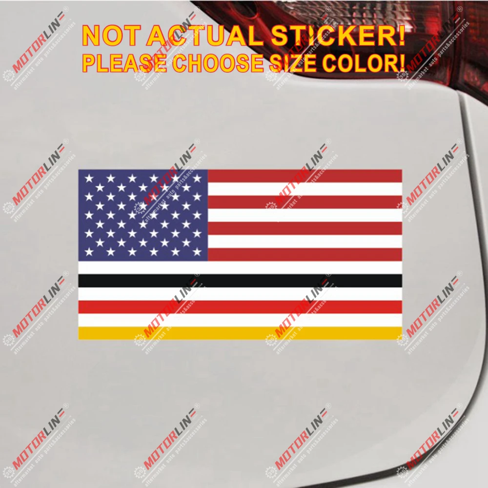 

USA Germany American German Flag Decal Sticker Car Vinyl Reflective Glossy pick size