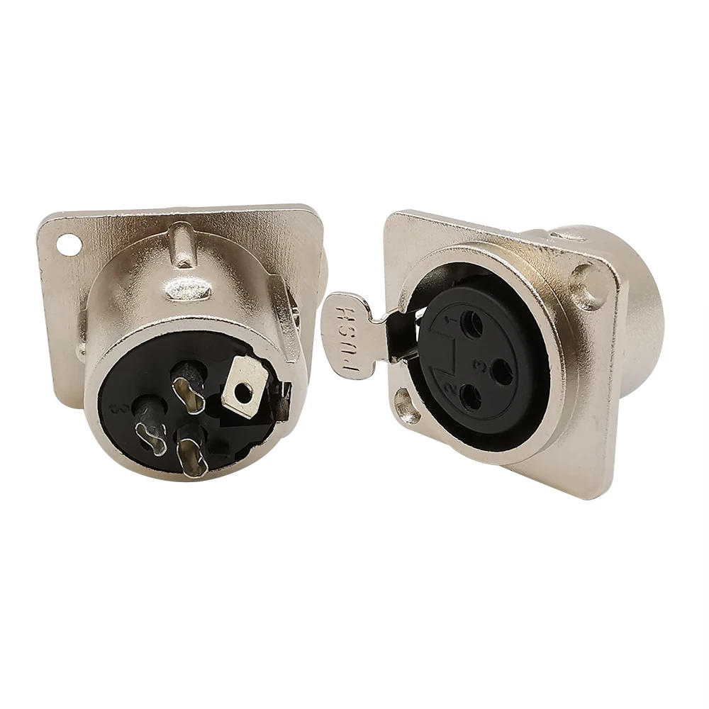 5/10 Stuks 3Pin Metalen XLR Socket Man Vrouw Panel Mount Chassis Socket Audio Microfoon Jack Plug Connector