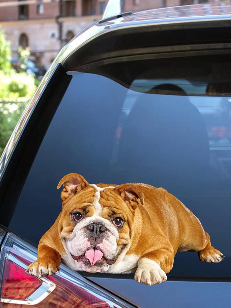 CK20910# Various Sizes Self-adhesive Decal English Bulldog V4 Car Sticker Waterproof Auto Decors on Bumper Rear Window Laptop